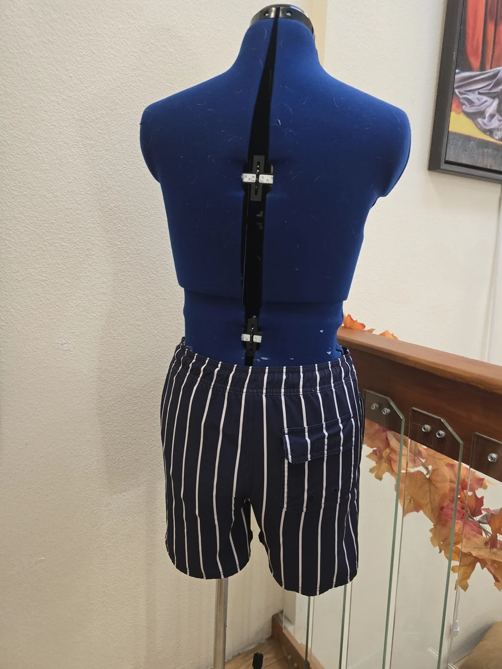 Vineyard Vines Boys Printed Chappy Swim Trunks Navy White Stripe Medium